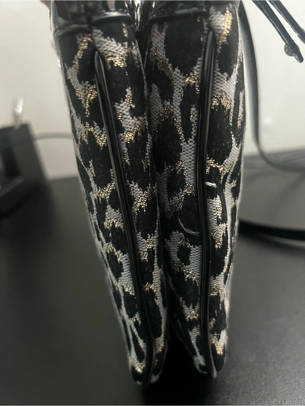 Nine West Leopard Animal Print Crossbody Double Zip Pockets